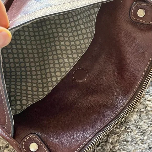 Brown Leather Fossil Crossbody Bag Adjustable Strap Preppy Streetwear Y2K - Picture 6 of 8